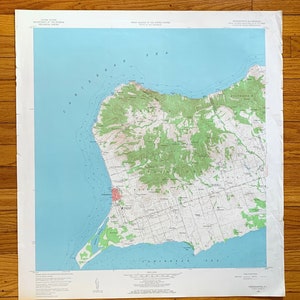 Antigo St Croix, Ilhas Virgens dos EUA 1958 Mapa topográfico do US Geological Survey - Fredericksted, Sandy Point, Mar do Caribe, Hams Bluff, VI