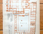 Antique 1904 Basilica Di San Marco e Palazzo Ducale, Venice, Italy Floor Plan from Baedekers Guide Veneto, Venice, Venezia, Doges Palace