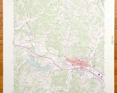 Antique Logan, Ohio 1992 US Geological Survey Topographic Map Falls, Marion, Enterprise, Green, West Logan, Monday Creek, Lake Logan