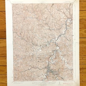 Mapa topográfico antiguo de Clarksburg, Virginia Occidental, 1925, Servicio Geológico de los Estados Unidos: condados de Marion Harrison, Clark, Gypsy, Haywood, Union y Clay, Virginia Occidental