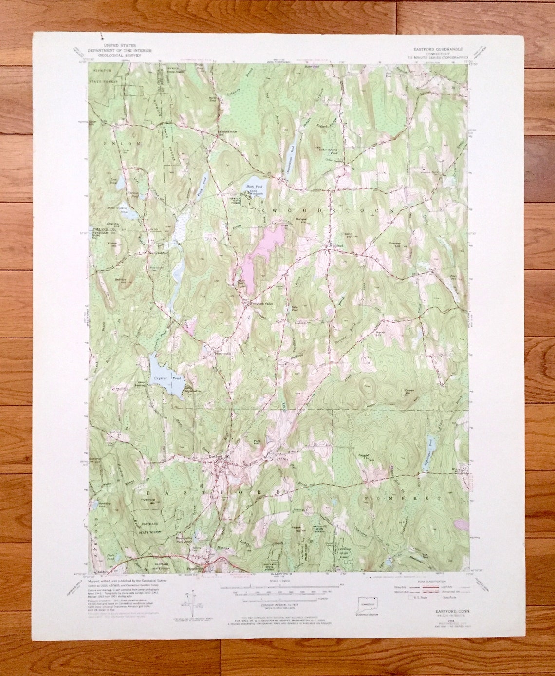 Antique Eastford Connecticut 1953 US Geological Survey Etsy