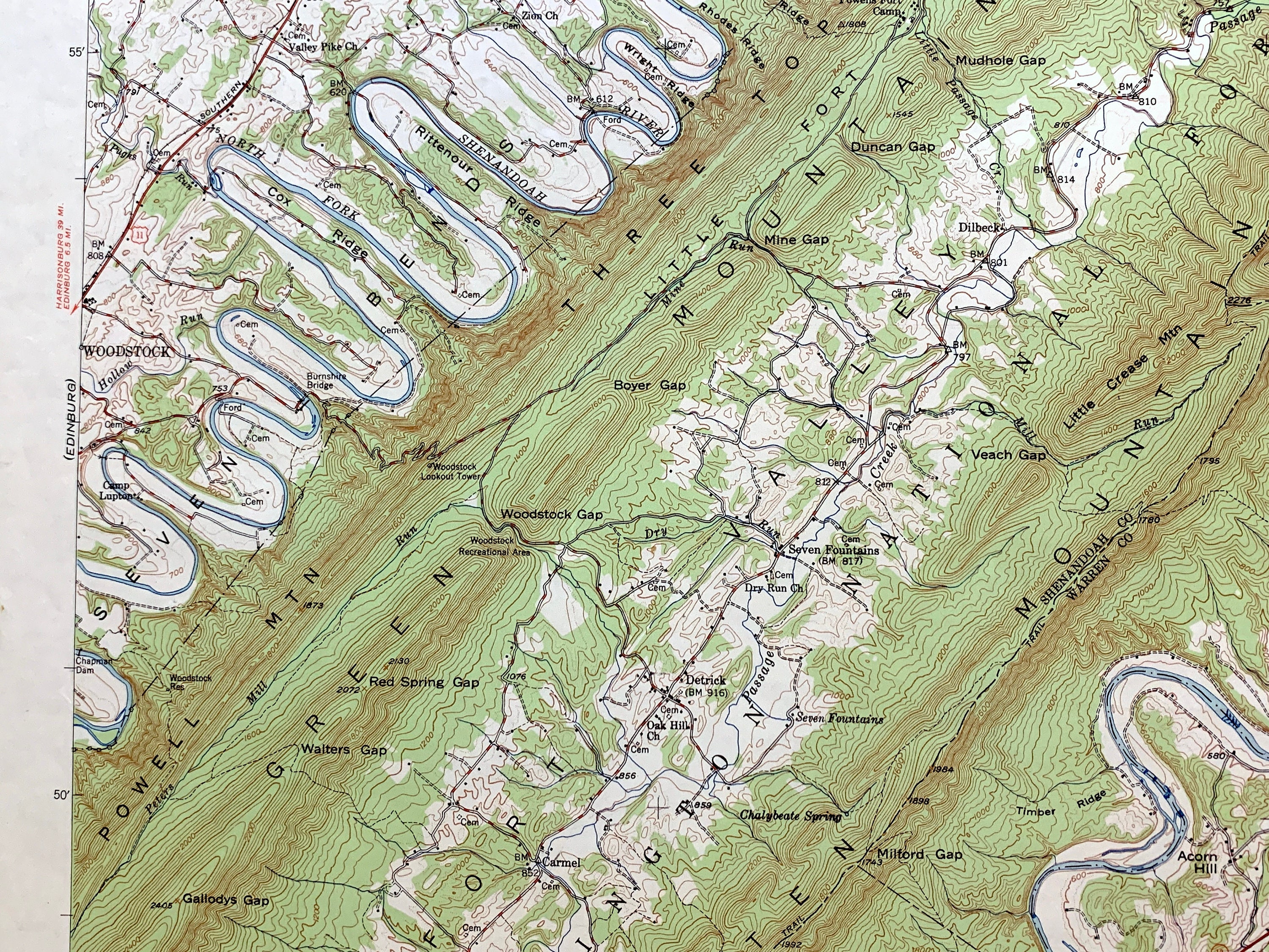 Antique Strasburg, Virginia 1947 US Geological Survey