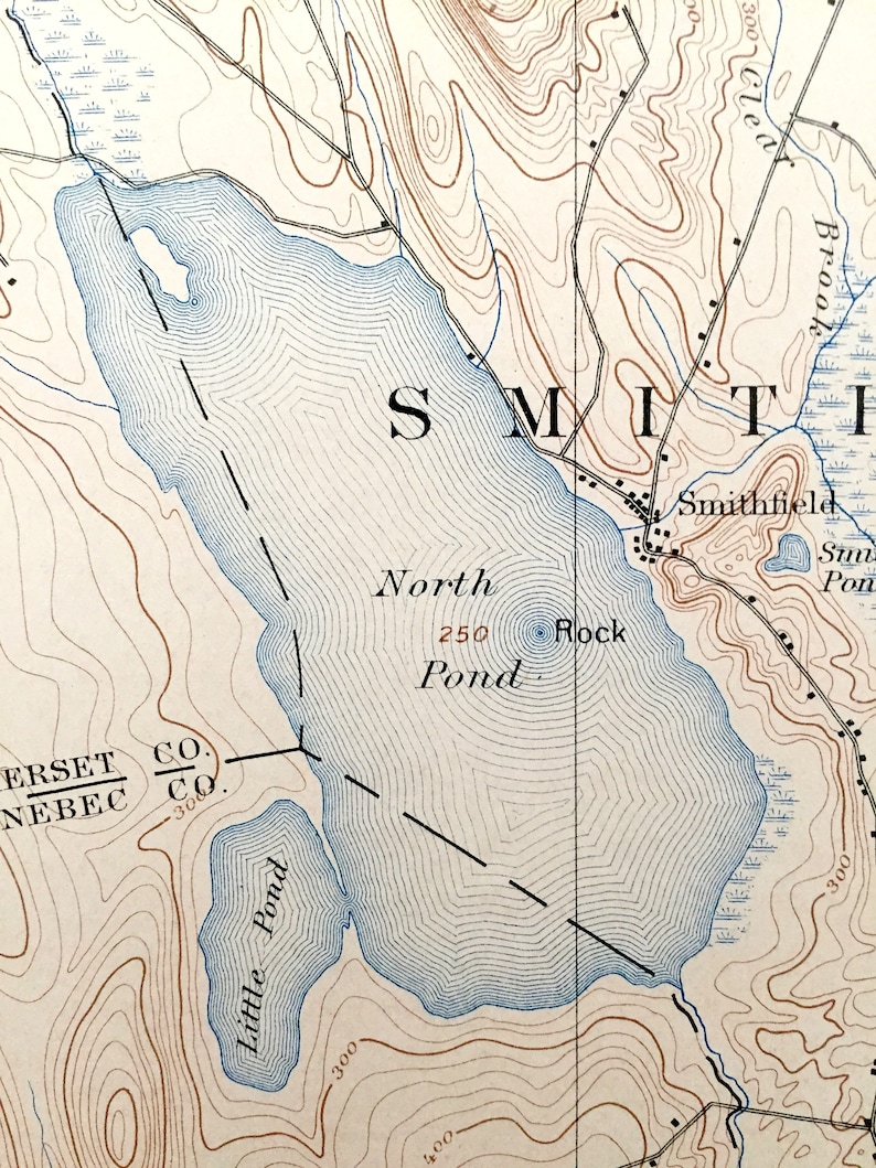 Antique Norridgewock Maine 1898 US Geological Survey Etsy