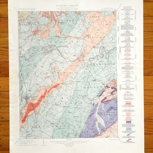 Antique Gettysburg, Pennsylvanie Carte topographique de l’US Geological Survey de 1908 – Huntington, Reading, Cumberland, Mount Pleasant, Oxford, PA
