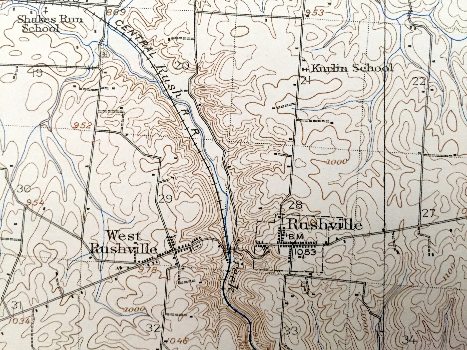 Antique Thornville Ohio 1909 US Geological Survey Topographic Etsy