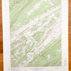 Antique McCoysville, Pennsylvanie 1960 U.S. Geological Survey carte topographique – Doyles Mills, Bunker Hill, roseaux Gap, Honey Grove, chemin