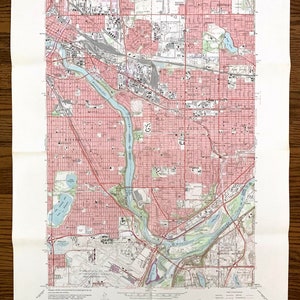 Antique St Paul West, Minnesota 1967 US Geological Survey Topographische Karte – Ramsey, Hennepin, Dakota County, Minneapolis, Mendota Heights MN