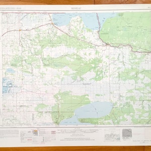 Antique Roseau, Minnesota 1954 US Geological Survey Topographic Map – Warroad, Boudette, Swift, Hackett, Lude, Manitoba, Ontario, Canada, MN