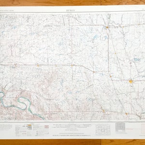 Antique Huron, South Dakota 1959 US Geological Survey Topografische Kaart – Woonsocket, Wessington Springs, Redfield, Highmore, Miller, Tulare