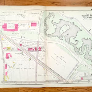 Antik 1906 Boston, Massachusetts Karte von GW Bromley Atlas – Museum of Fine Art, Isabella Stuart, Suffolk County, Brookline, West Fens, MA
