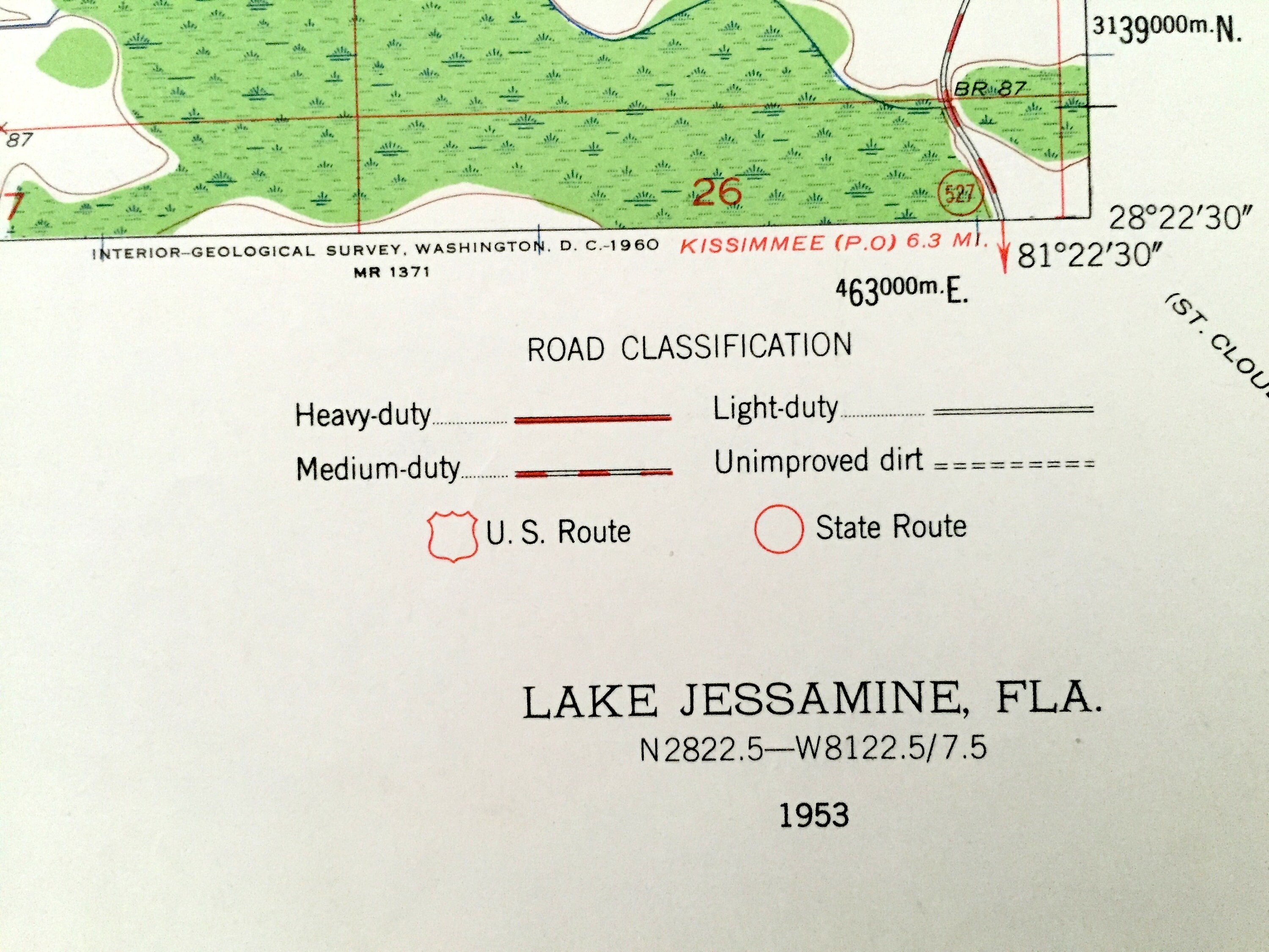 Antique Lake Jessamine Florida 1953 US Geological Survey Etsy