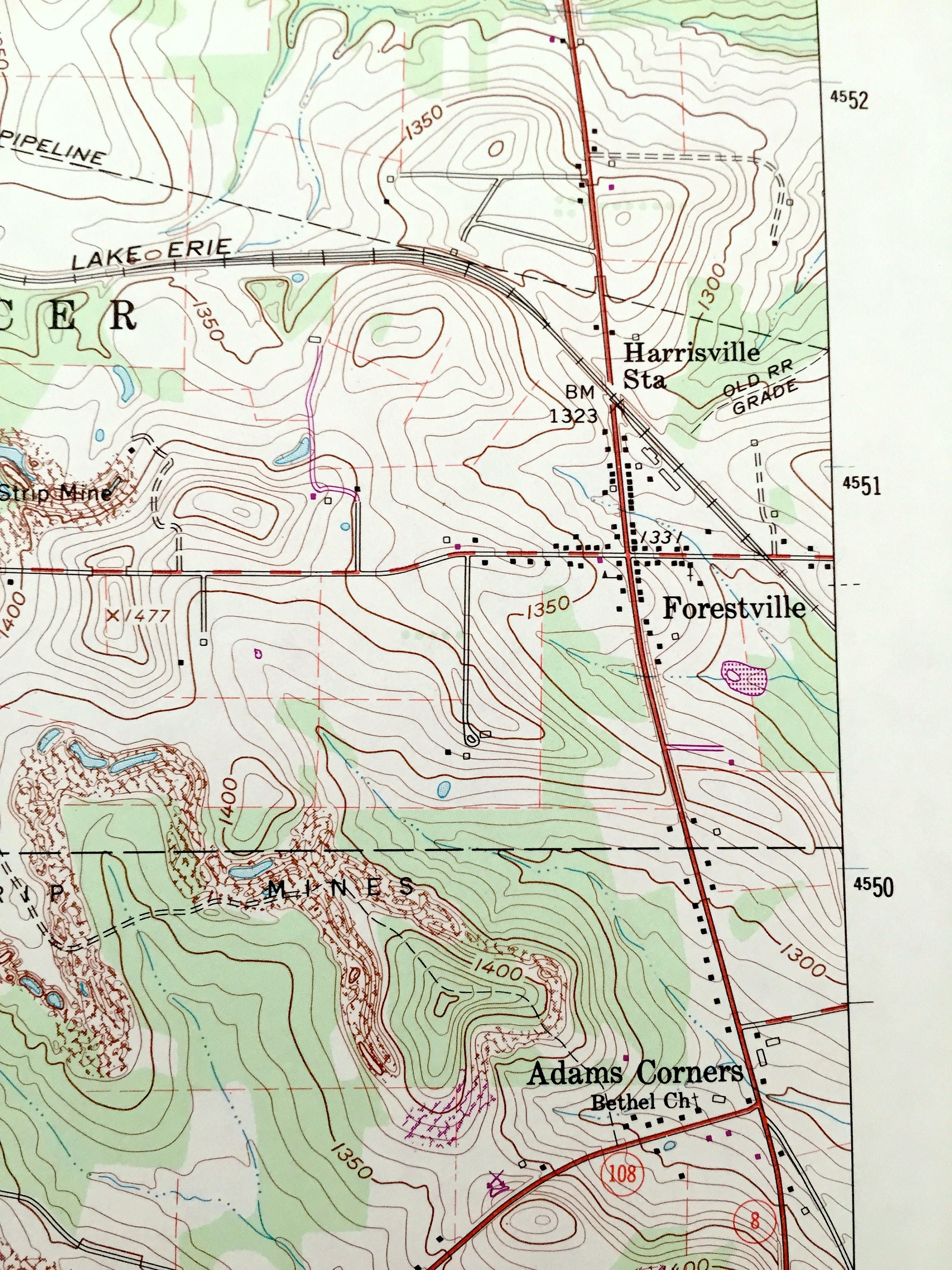 Antique Slippery Rock Pennsylvania 1961 US Geological Survey Etsy