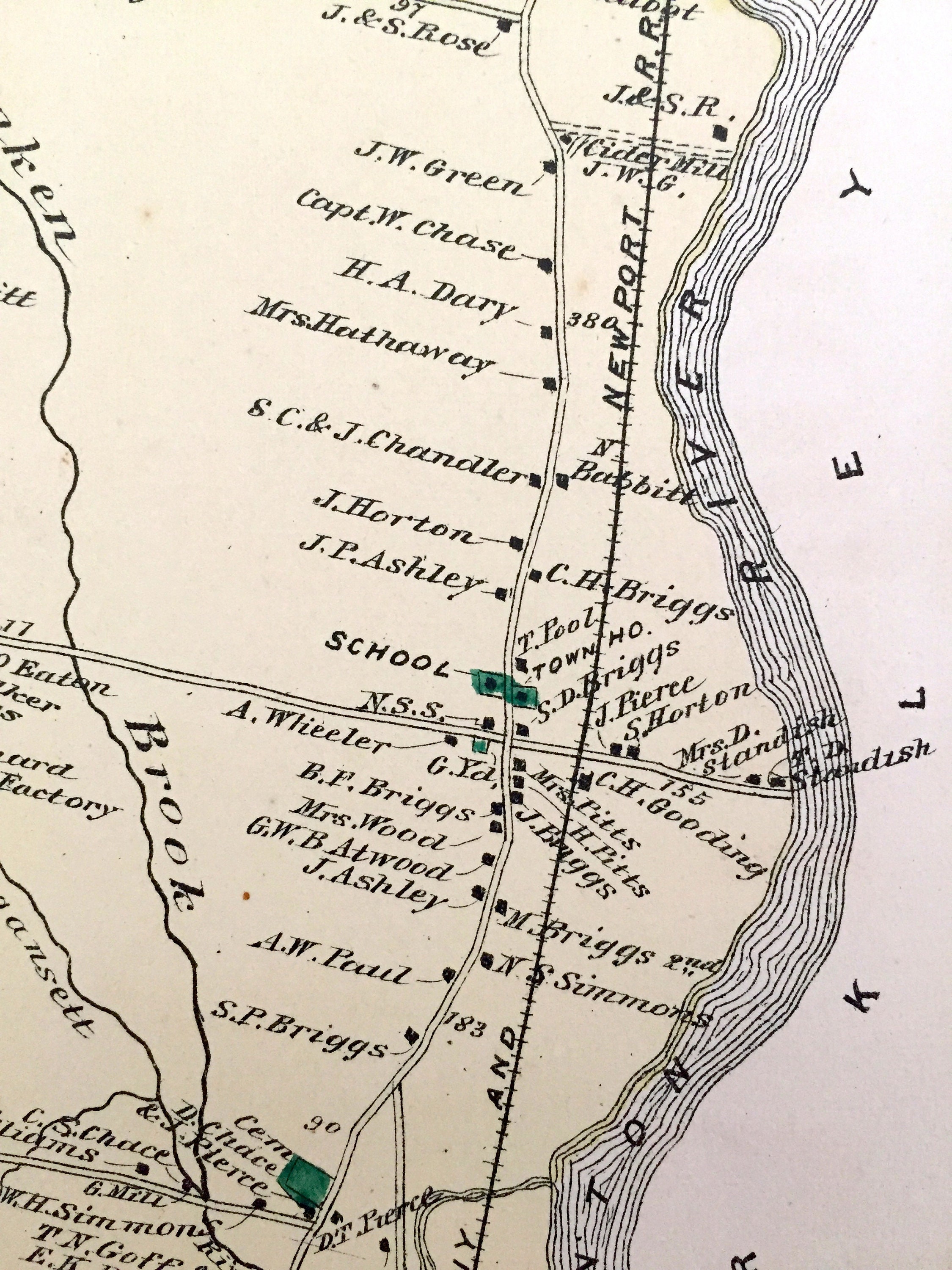 Antique 1871 Dighton Massachusetts Map From F.W. Beers Atlas Etsy