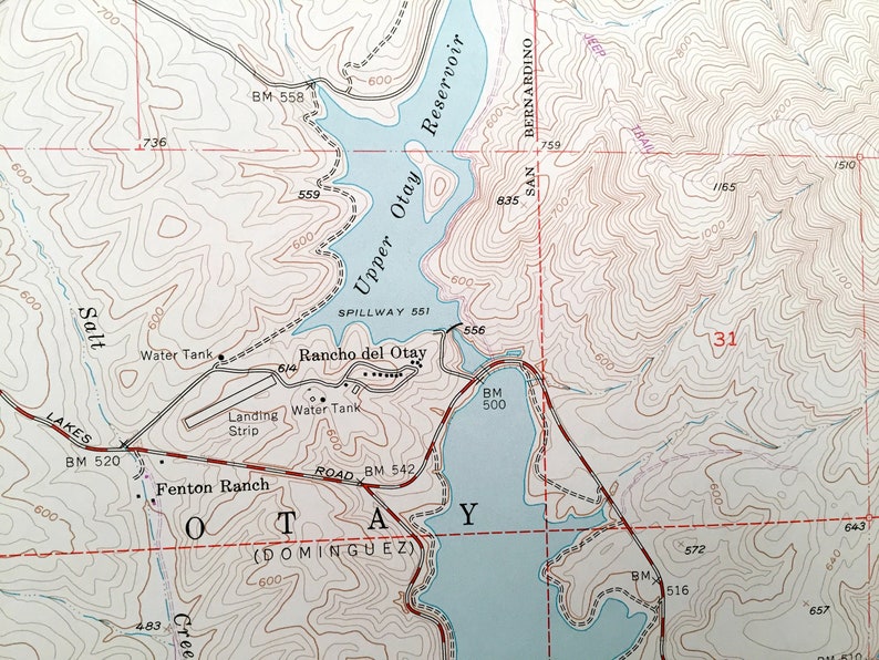 Antique Jamul Mountains California 1955 US Geological Survey Etsy