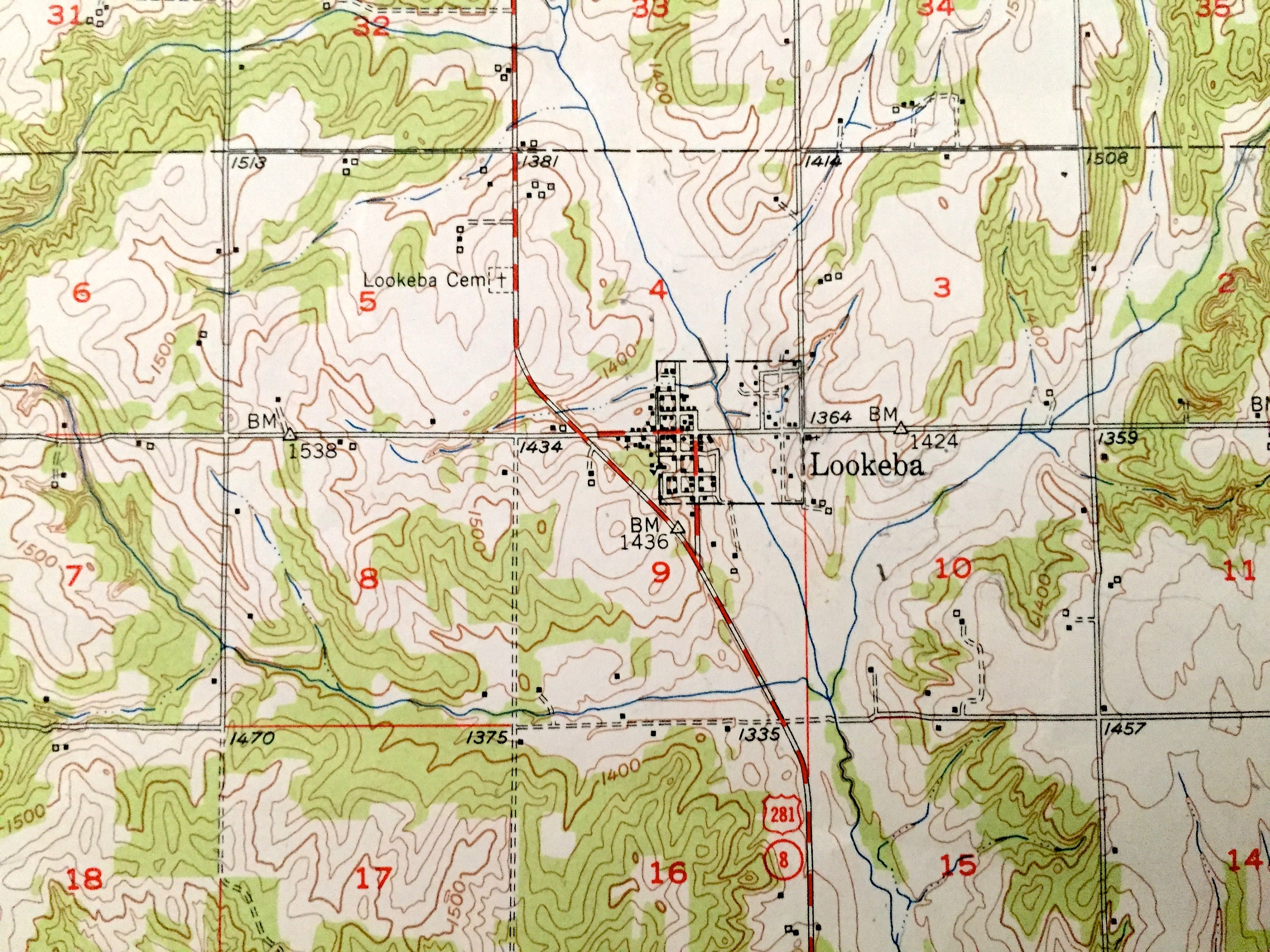 Antique Binger Oklahoma 1951 US Geological Survey Topographic Etsy