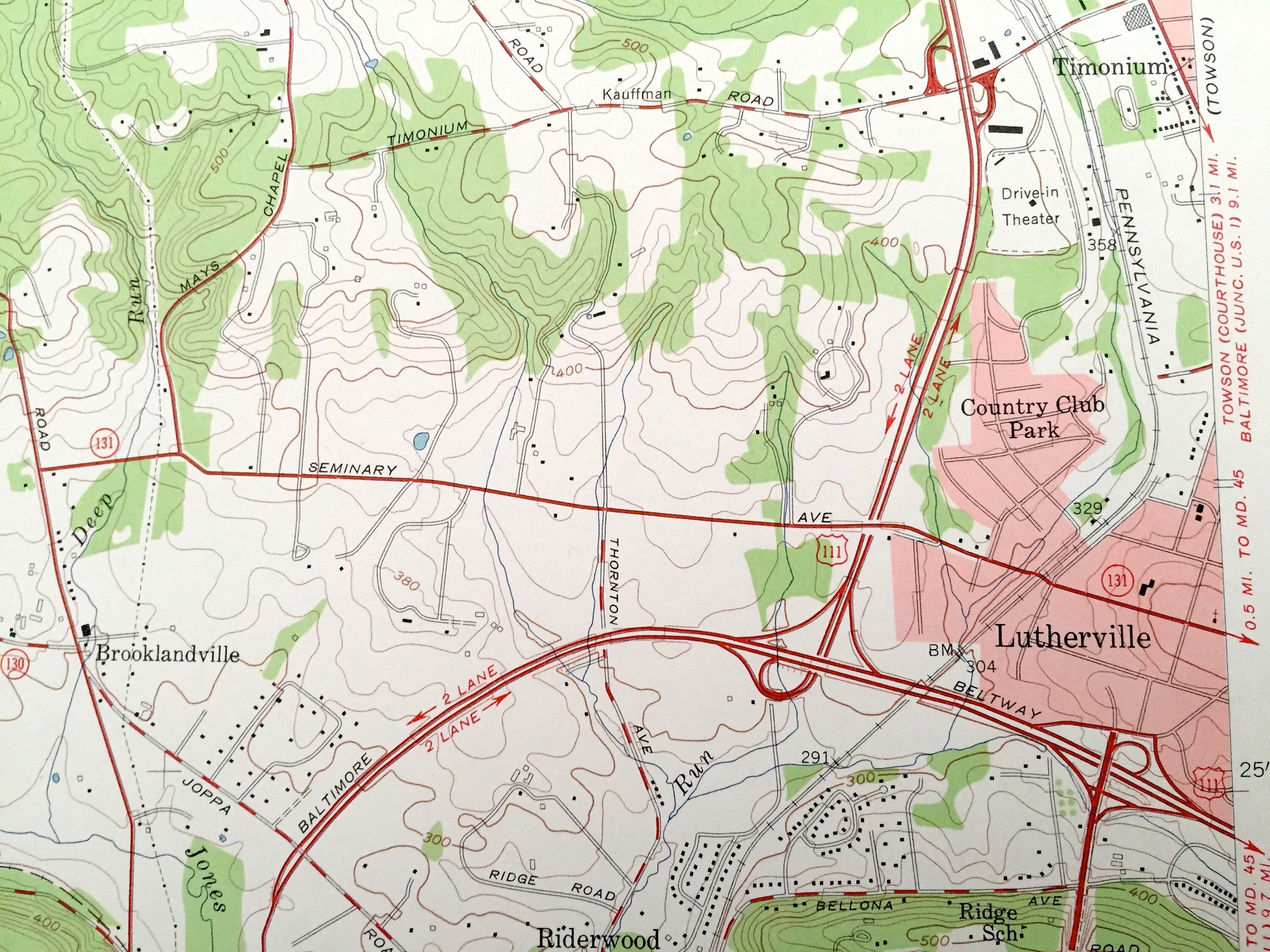 Antique Cockeysville Maryland 1957 US Geological Survey Etsy UK