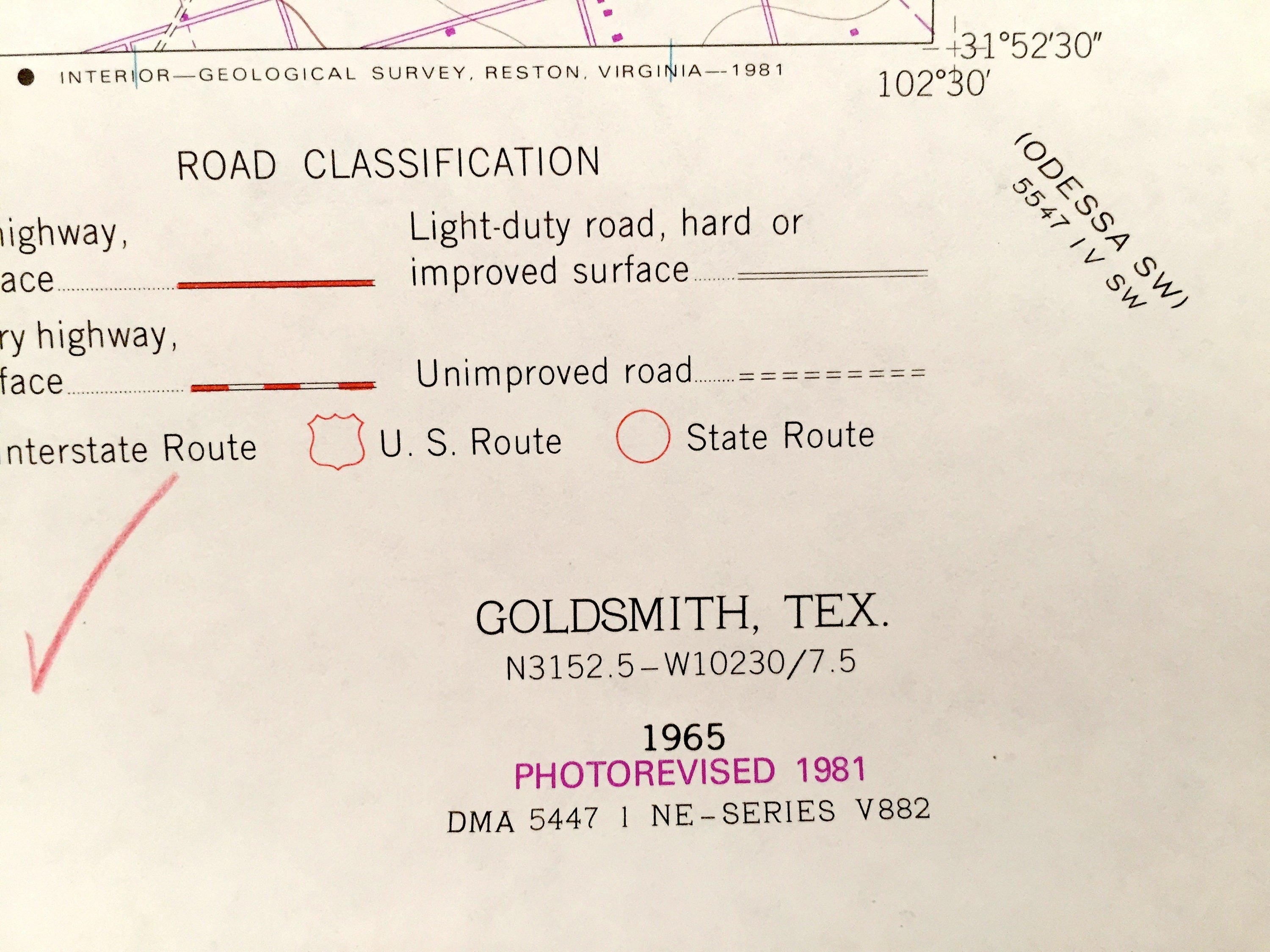 Antique Goldsmith Texas 1965 US Geological Survey Topographic Etsy UK
