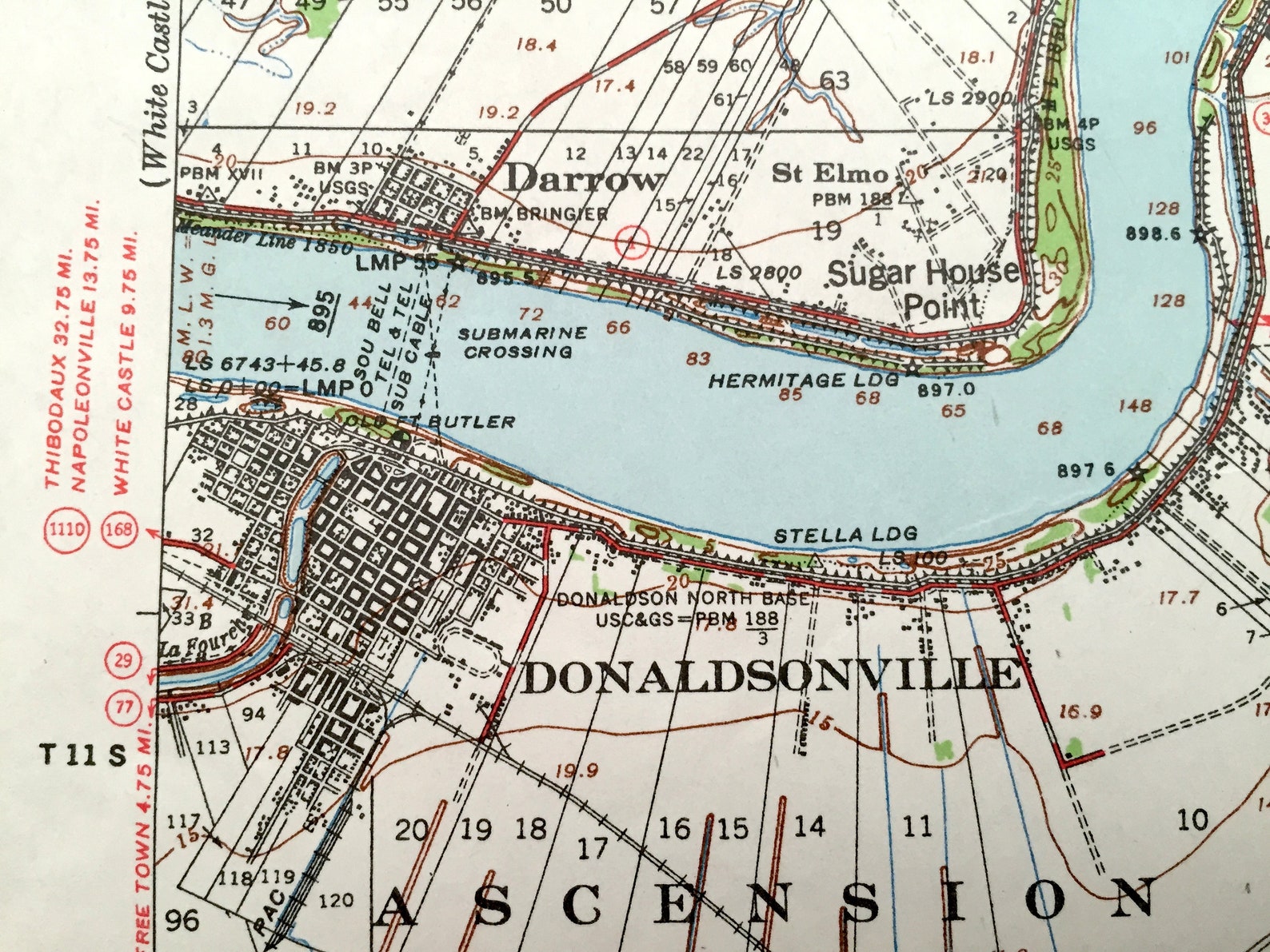 Antique Donaldsonville Louisiana 1939 US Geological Survey Etsy