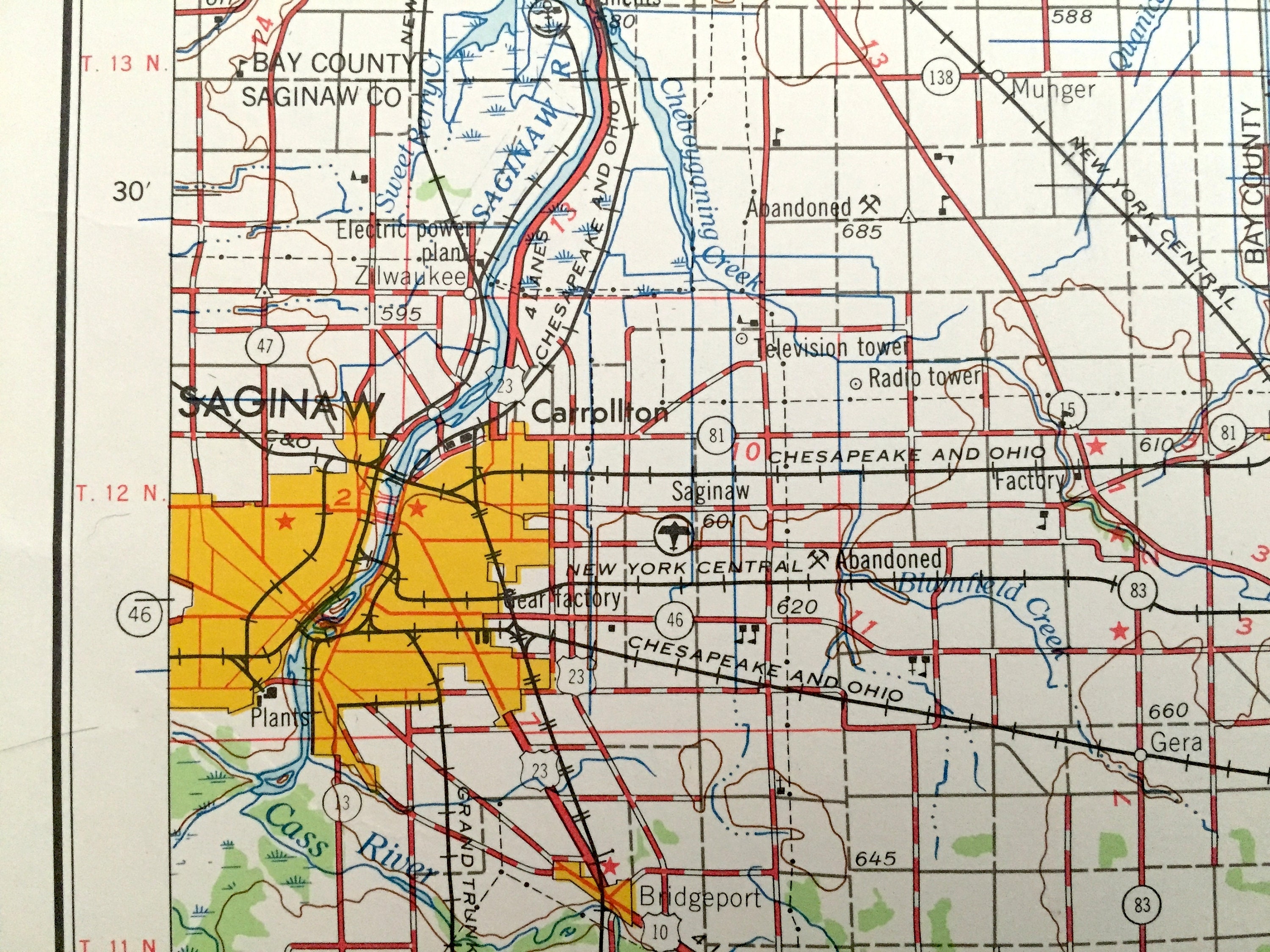 Antique Flint Michigan 1958 Us Geological Survey Topographic Etsy