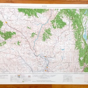 Antike Baker, Oregon 1955 US Geologische Untersuchung Topographische Karte - Ontario, Wingville, Brogan, Withman National Forest, Snake River, Idaho OR