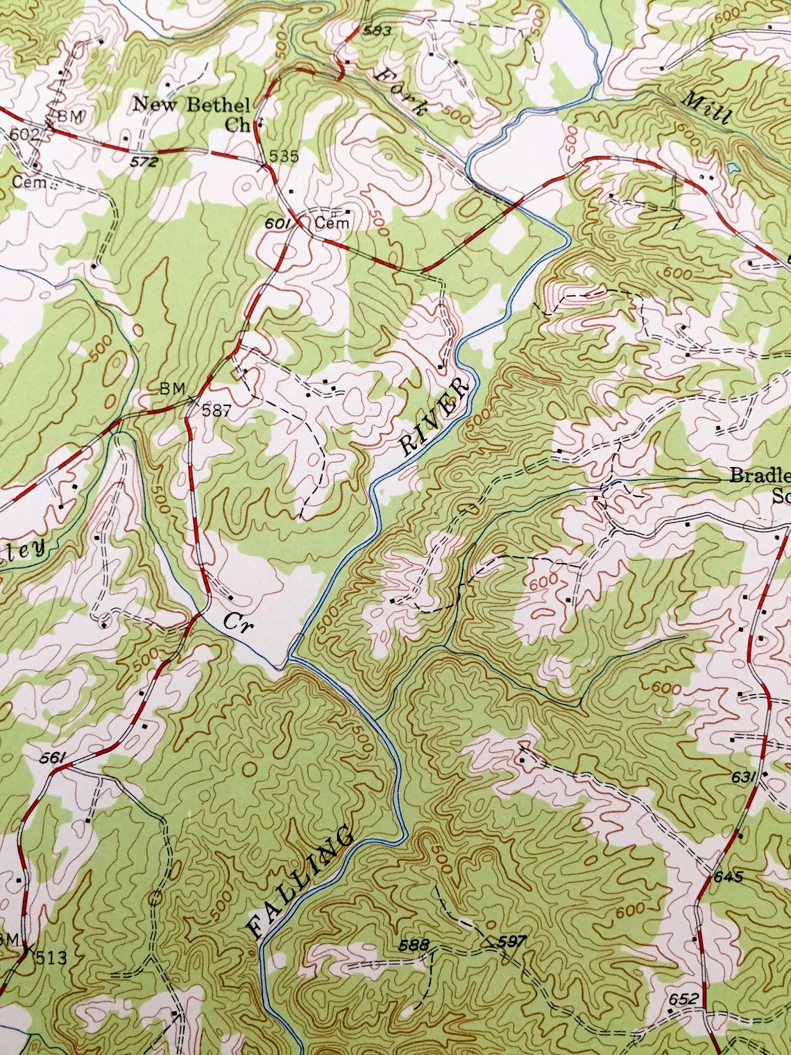 Antique Brookneal Virginia 1956 US Geological Survey Etsy