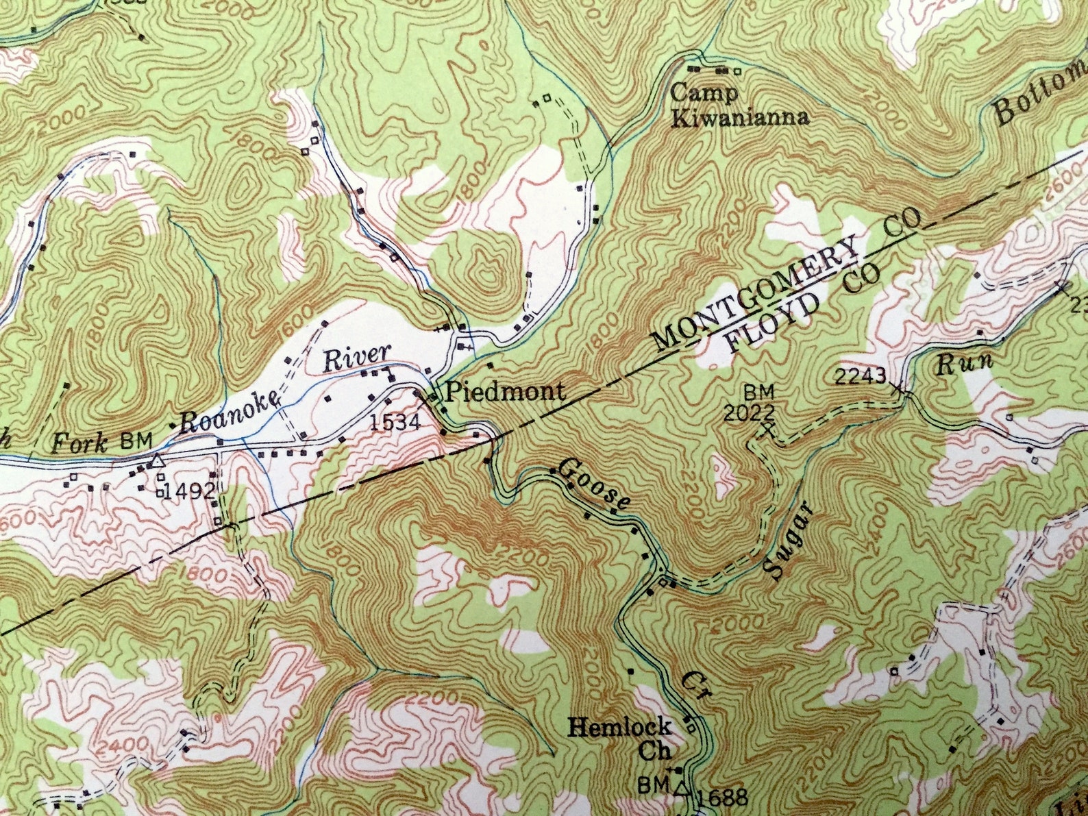 Antique Elliston Virginia 1950 US Geological Survey Etsy