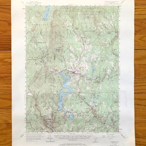 Mapa topográfico antiguo de Wilmington, Vermont, 1954, del Servicio Geológico de EE. UU.: Mt Snow, Somerset, Dover, Searsburg, Readsboro, Whitingham, Halifax