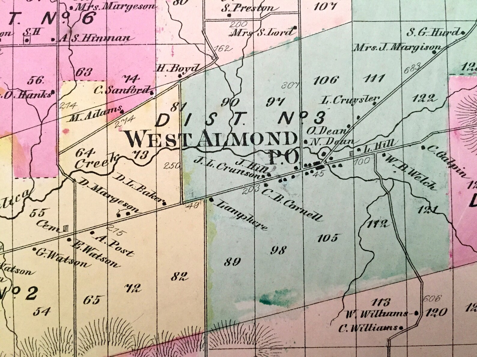 Antique 1869 West Almond New York Map from D.G. Beers Atlas Etsy