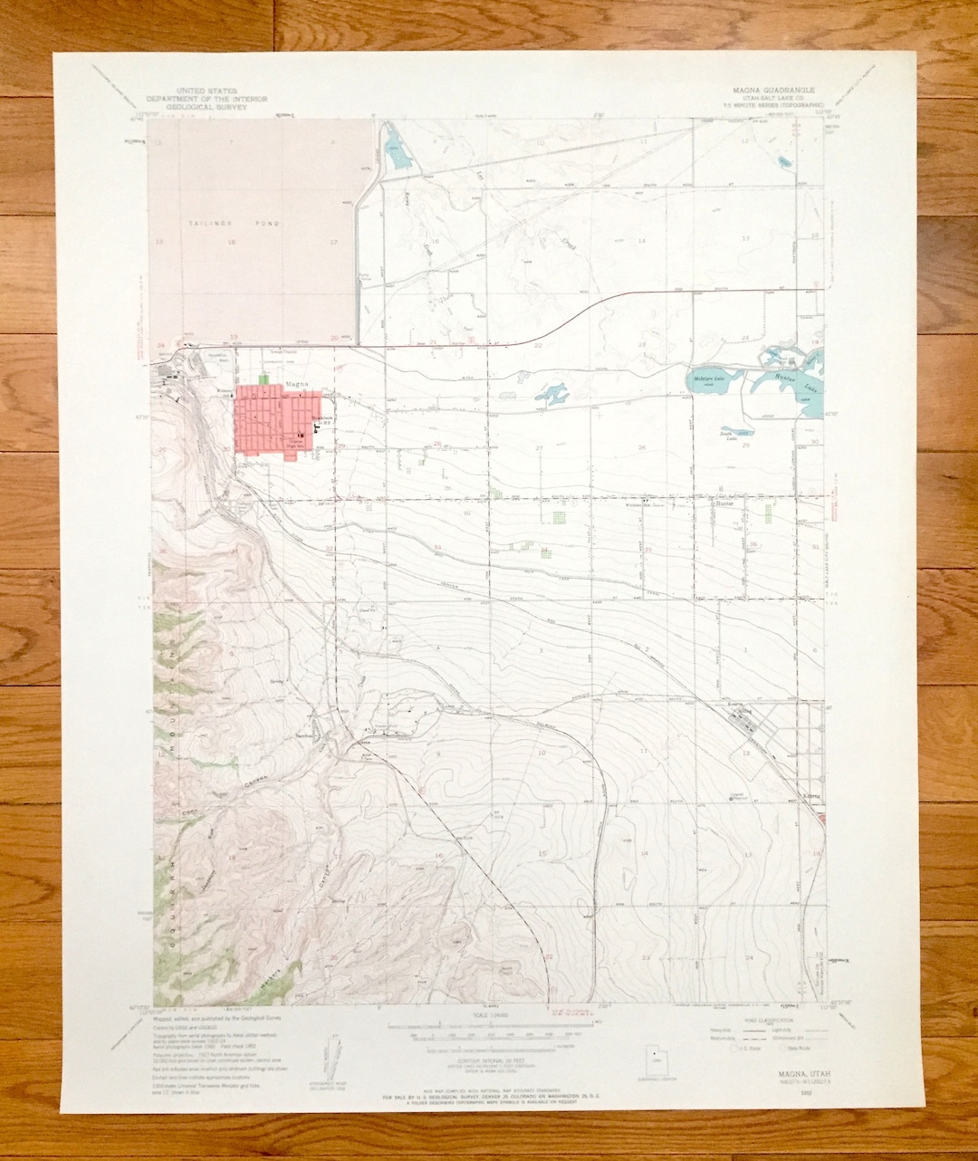 洋書 Terrain Analysis Antique Magna, Utah 1952 US Geological Survey Topographic