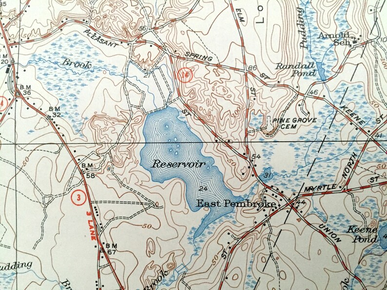 Antique Hanover Massachusetts 1940 US Geological Survey Etsy