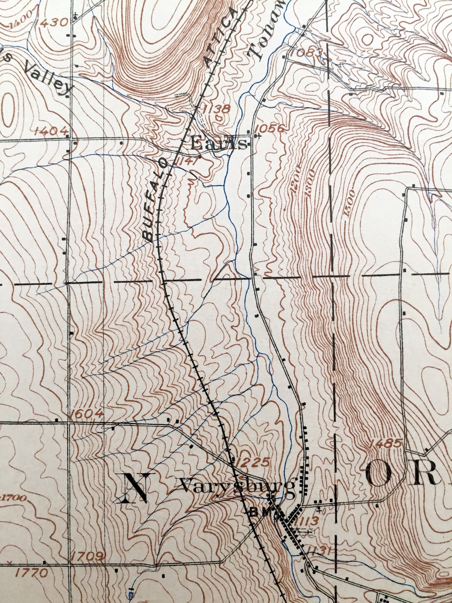 Antique Attica New York 1905 US Geological Survey Topographic Etsy