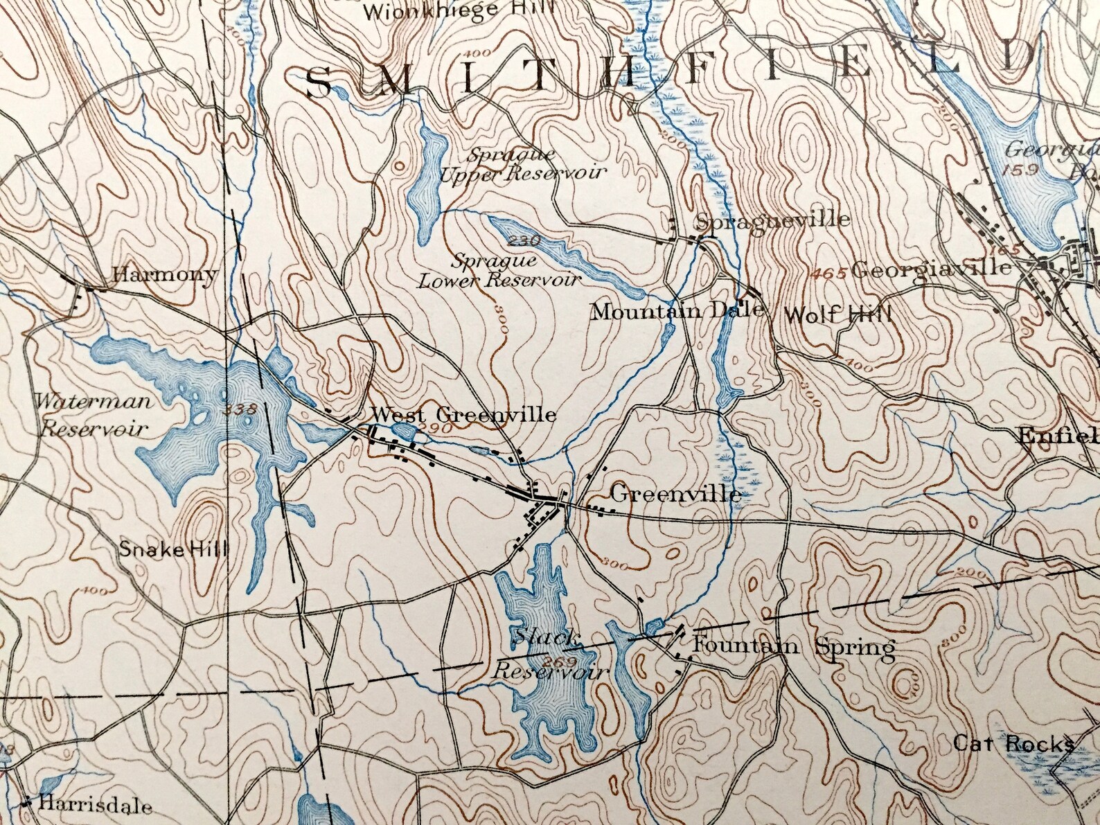 Antique Burrillville Rhode Island 1894 US Geological Survey Etsy