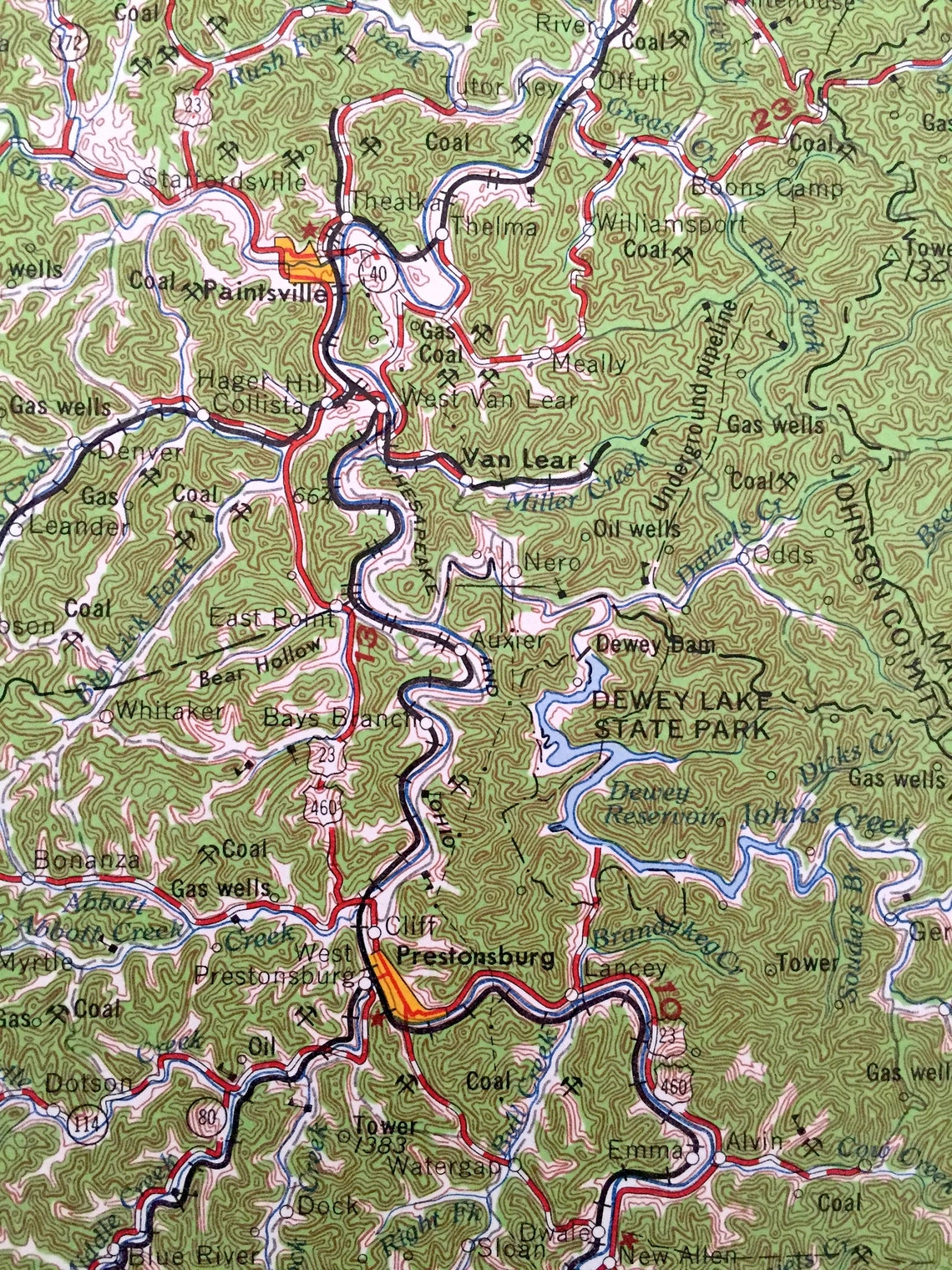Antique Jenkins Kentucky 1960 US Geological Survey Etsy