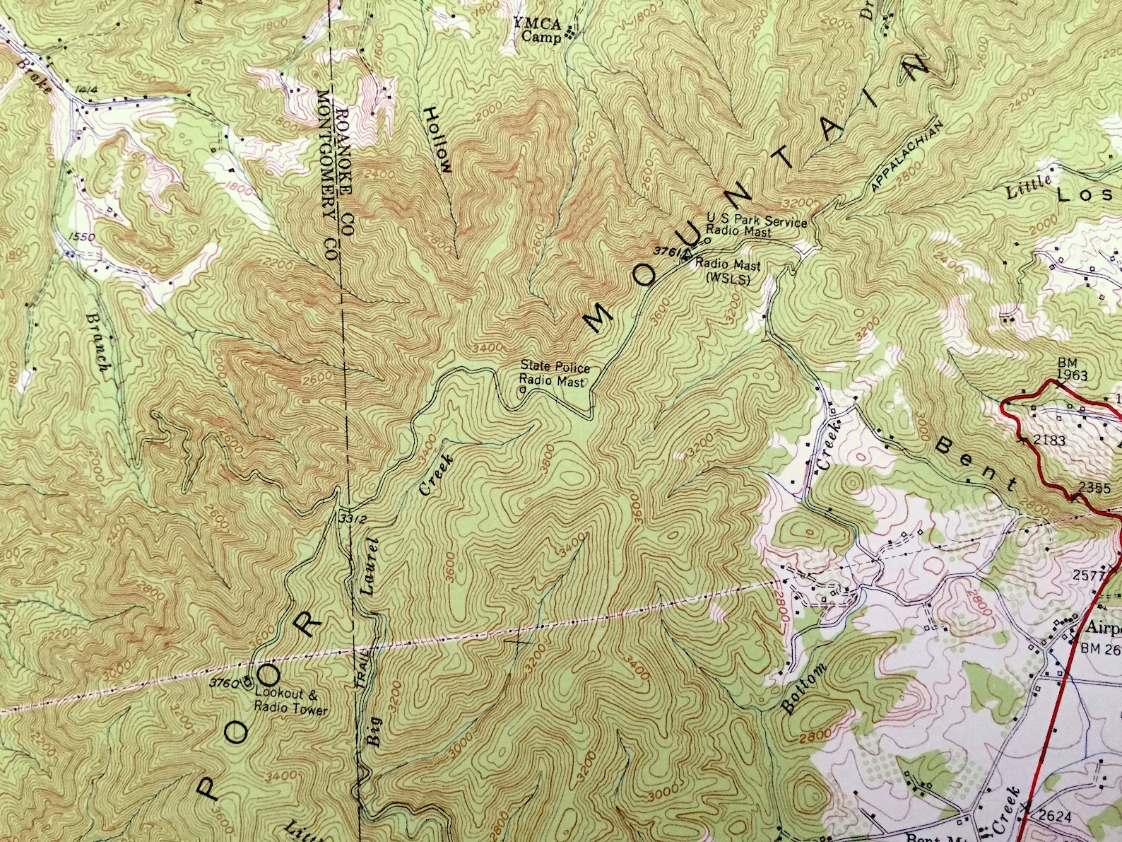 Antique Elliston Virginia 1950 US Geological Survey Etsy