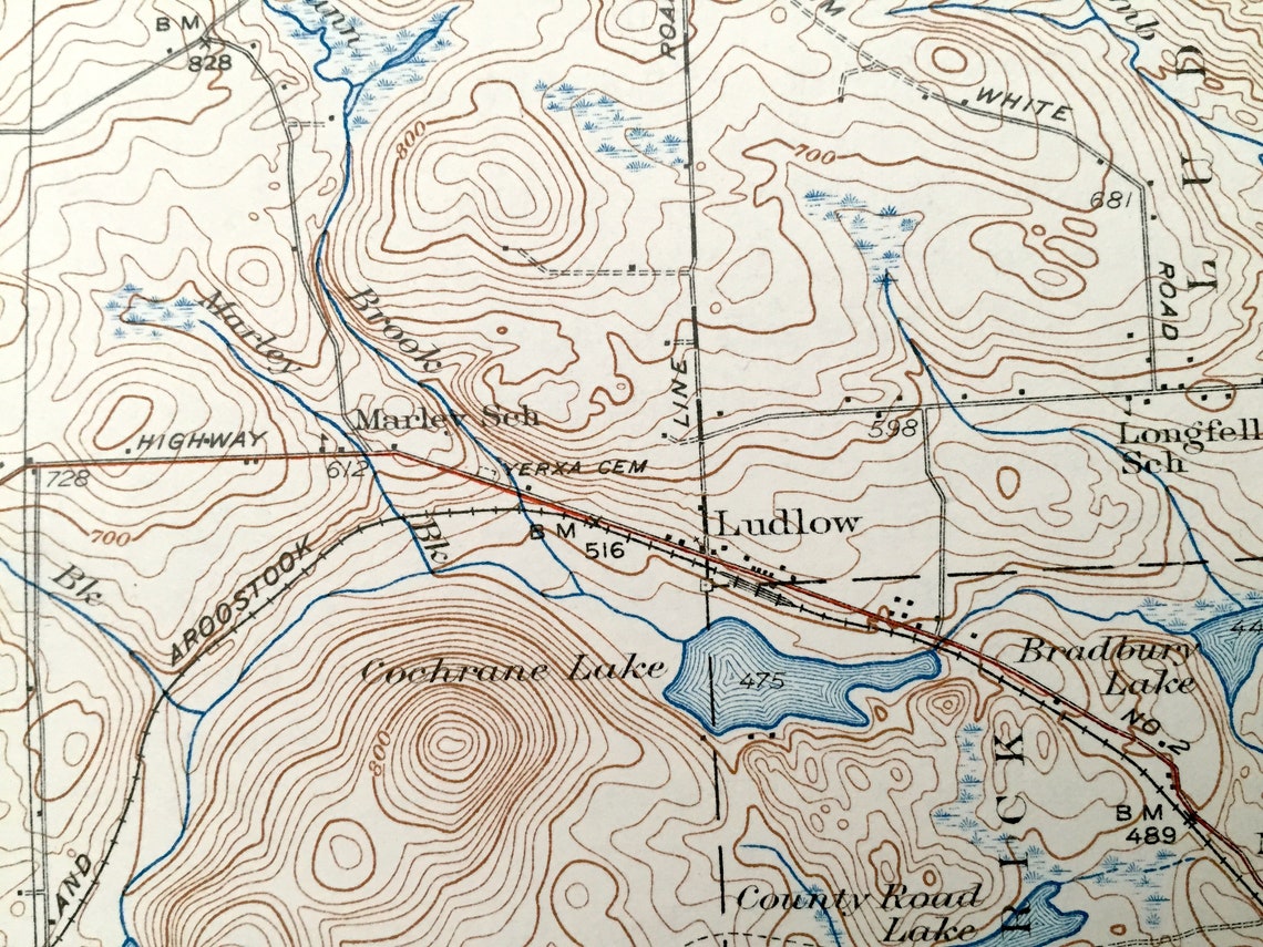 Antique Smyrna Mills Maine 1937 US Geological Survey Etsy