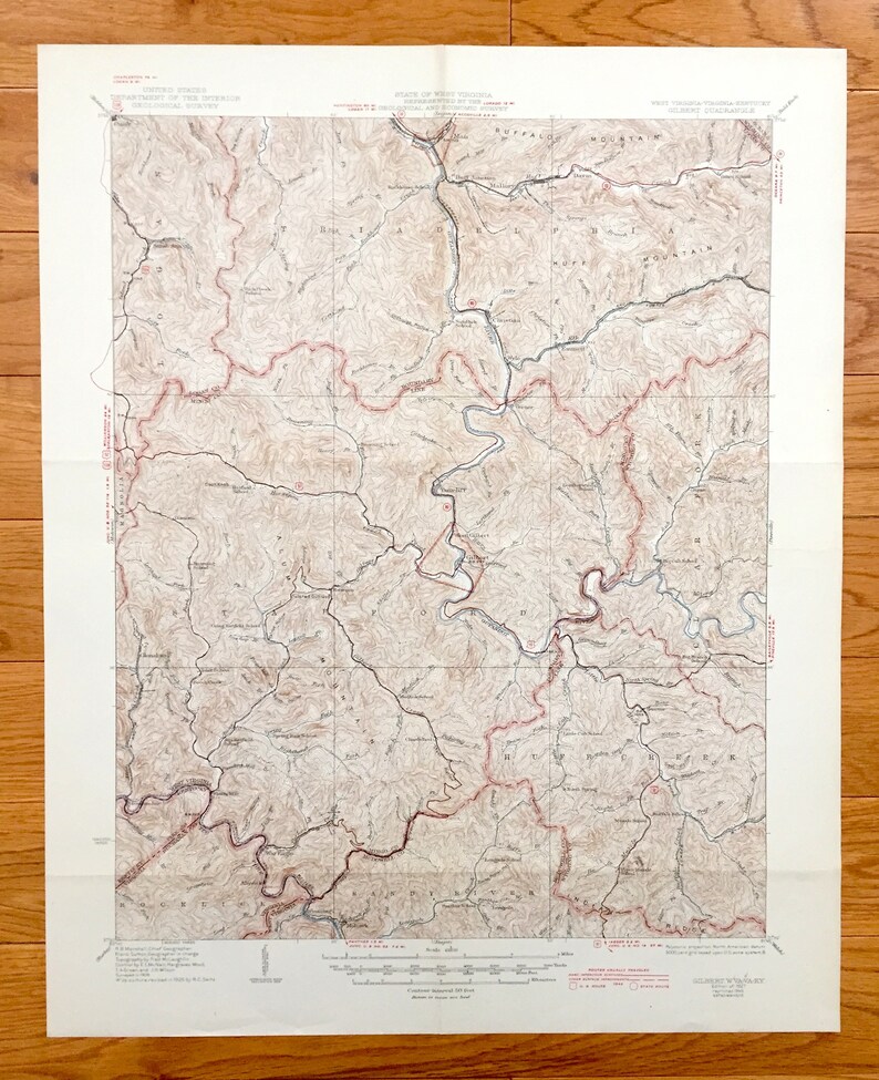 Antique Gilbert West Virginia 1927 US Geological Survey Etsy