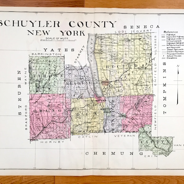 Montour County Map Etsy