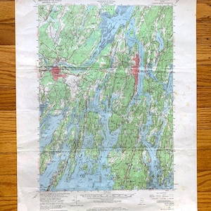 Antique Bath, Maine 1957 US Geologische Untersuchung Topographische Karte - Brunswick, Topsham, Woolwich, Phippsburg, Harpswell, Georgetown, Casco Bay