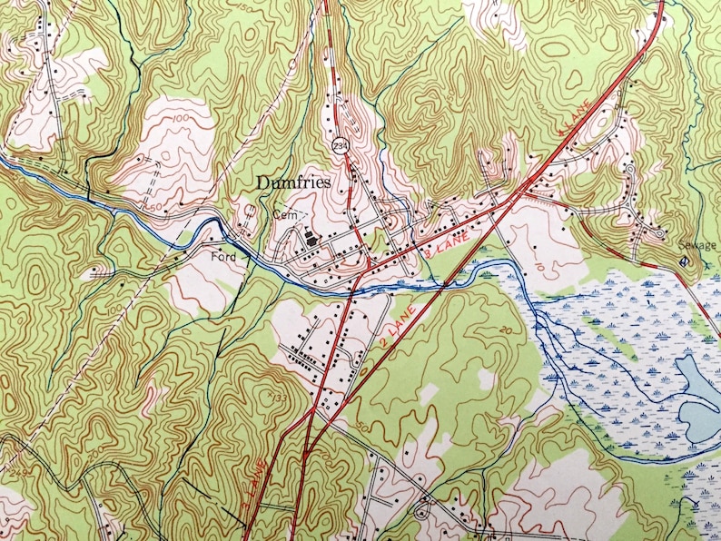 Antique Quantico Virginia & Maryland 1952 US Geological Etsy