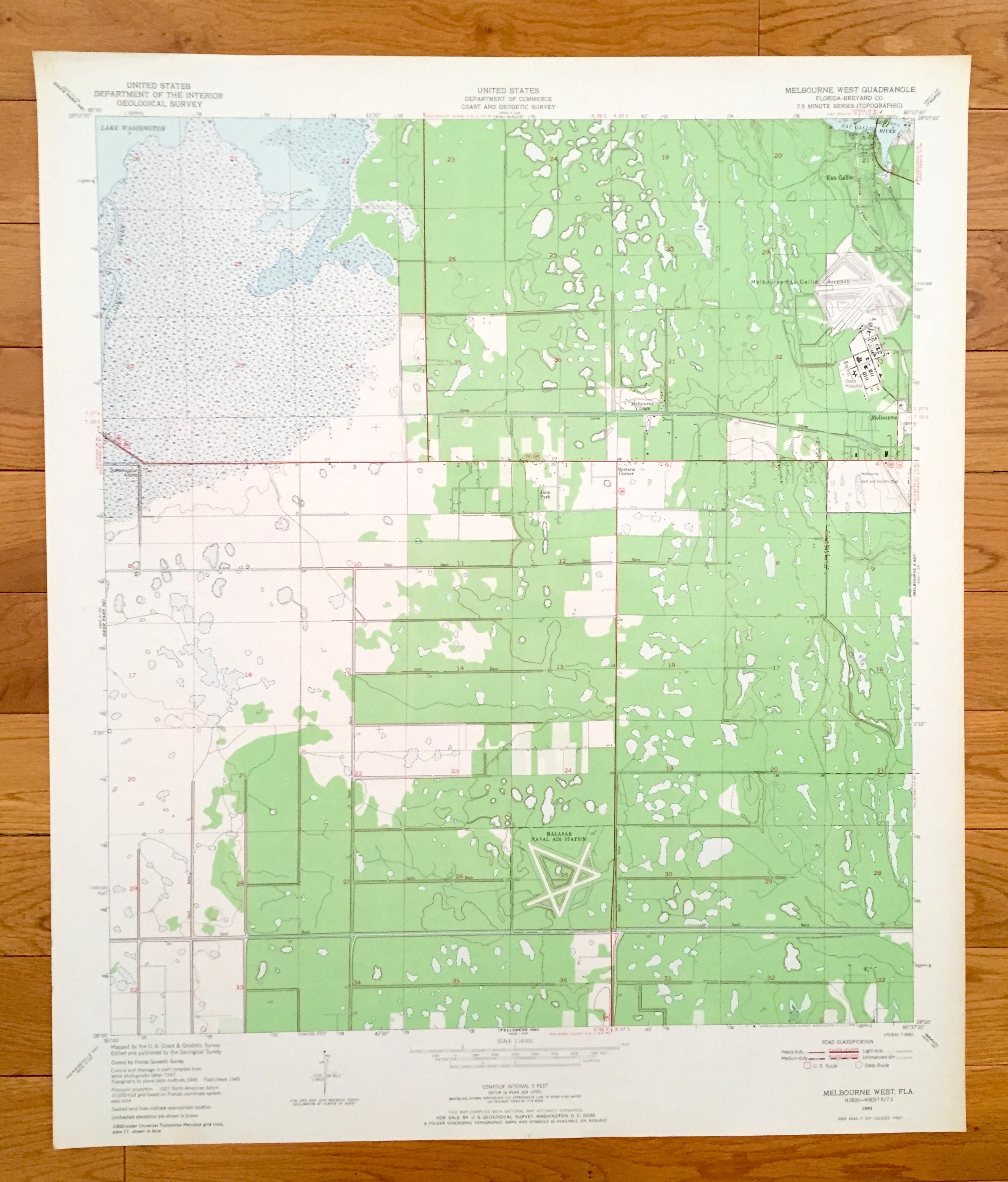 Antique Melbourne West Florida 1949 US Geological Survey Etsy