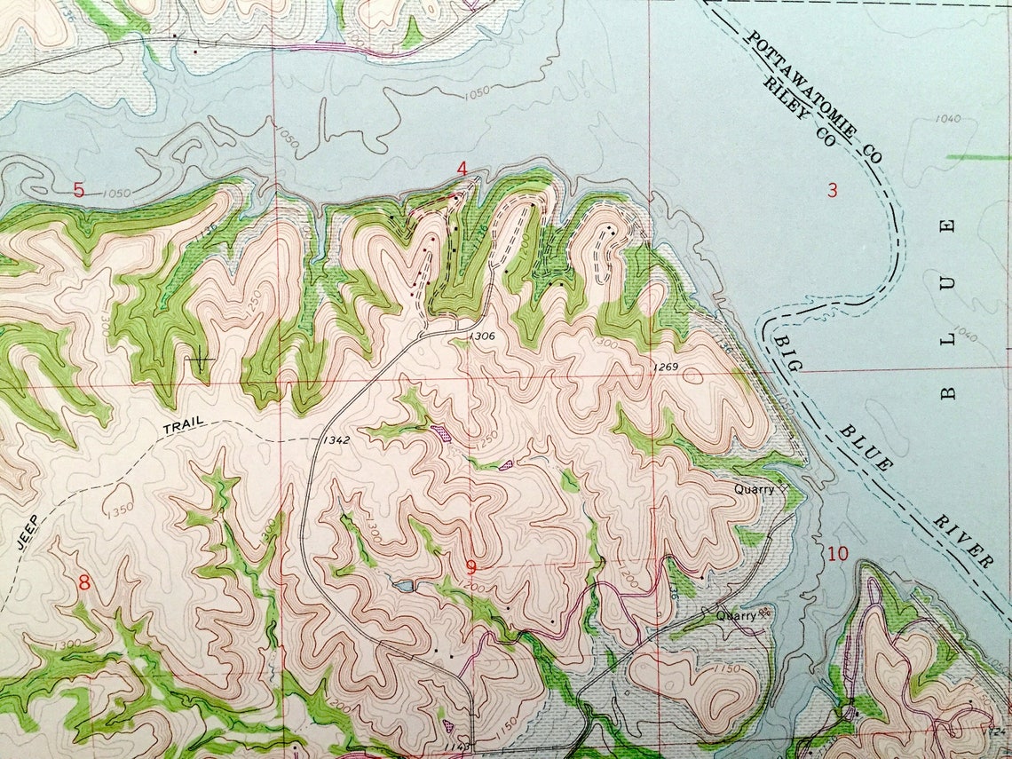 Antique Olsburg Kansas 1964 US Geological Survey Topographic Etsy