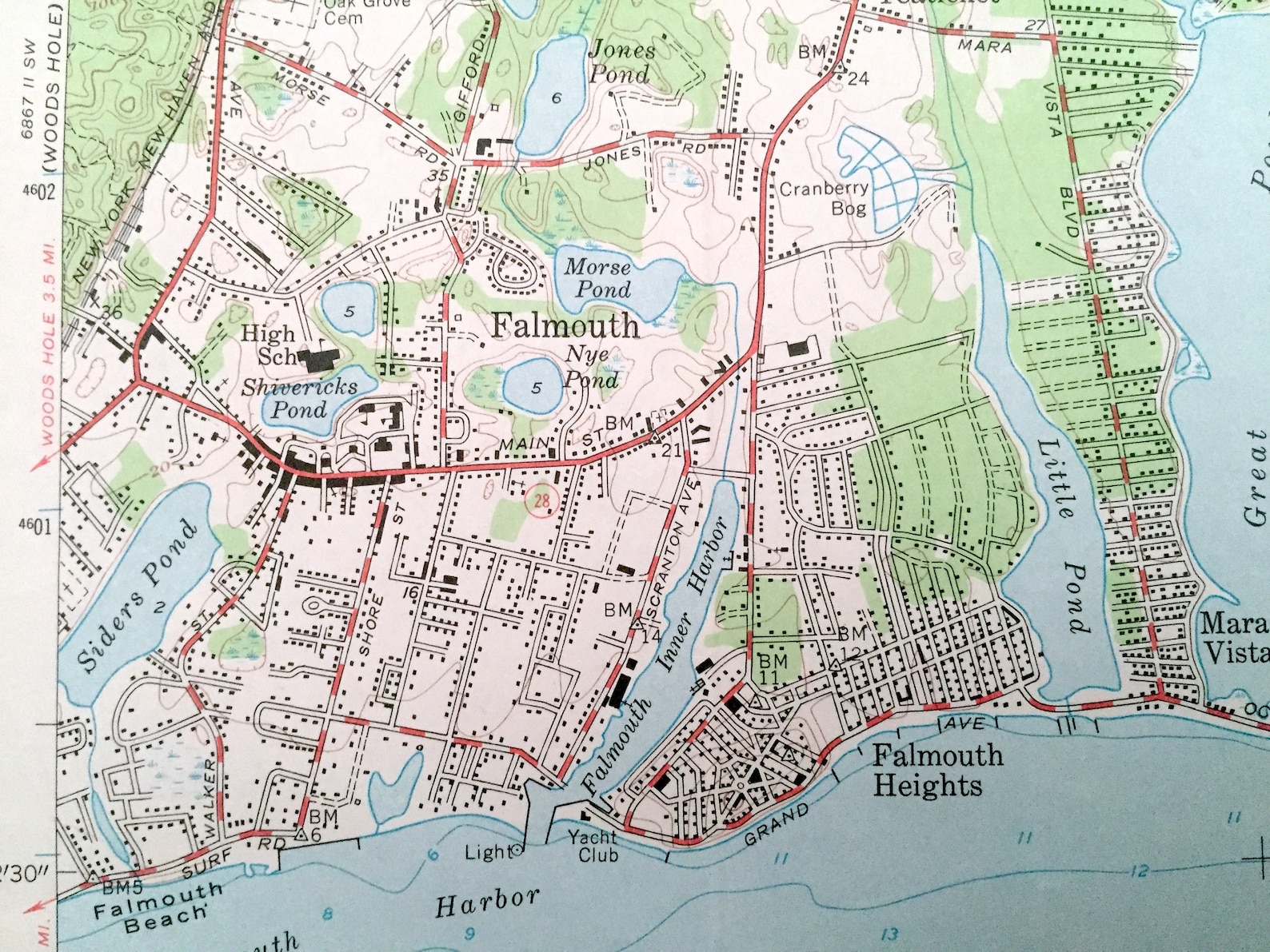 Antique Falmouth Massachusetts 1957 US Geological Survey Etsy UK