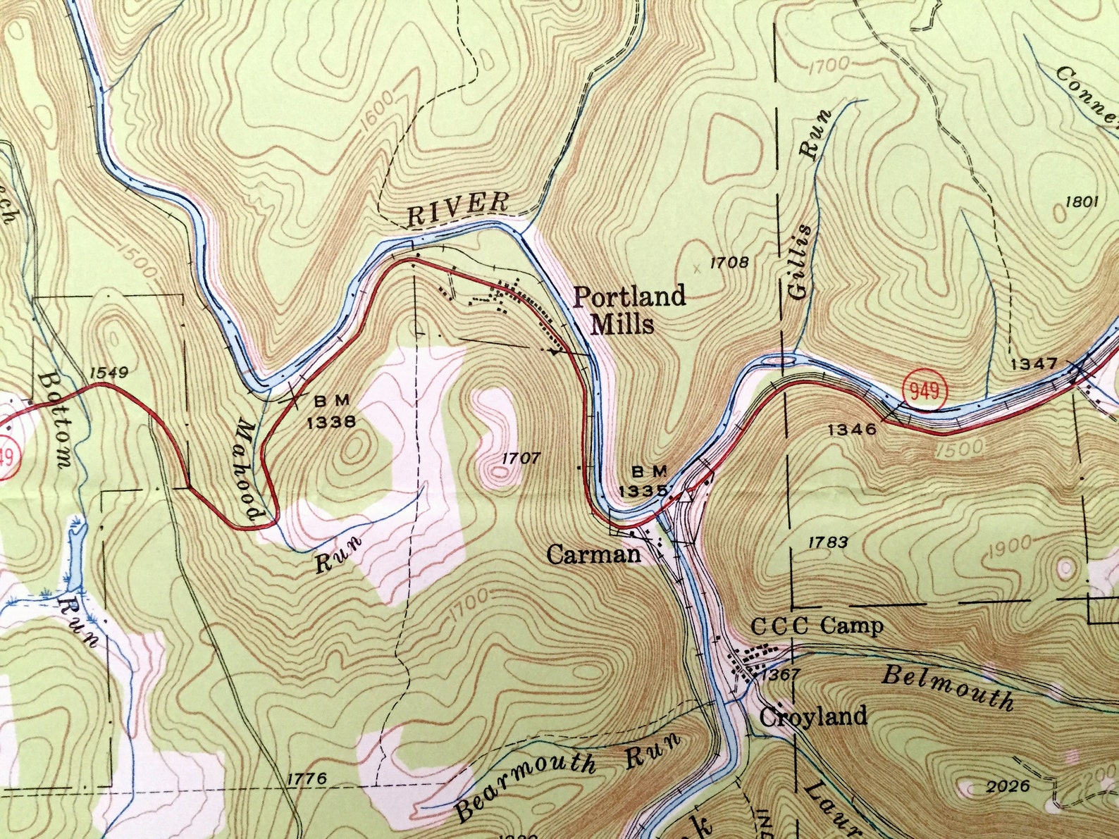 Antique Hallton Pennsylvania 1940 US Geological Survey Etsy