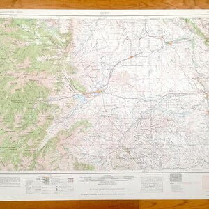 Carte topographique antique de Cody, Wyoming, 1955 US Geological Survey - Powell, Greybull, Basin, Lovell, Cowley, Garland, Shoshone National Forest