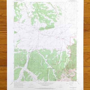 Antik topografisk karta över Bryce Canyon, Utah från 1966 från US Geological Survey – Garfield County, Dixie National Forest, Rubys Inn, Fairyland, UT