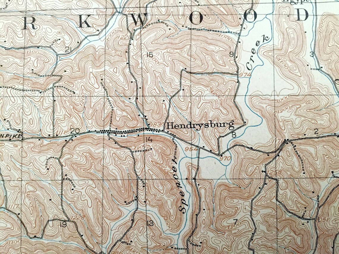 Antique Flushing Ohio 1905 US Geological Survey Topographic Etsy