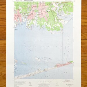 Mapa topográfico de la costa este de la bahía de Antique, Nueva York, 1955, del Servicio Geológico de los Estados Unidos: Fire Island, condado de Suffolk, Long Island, Islip, Brookhaven, NY