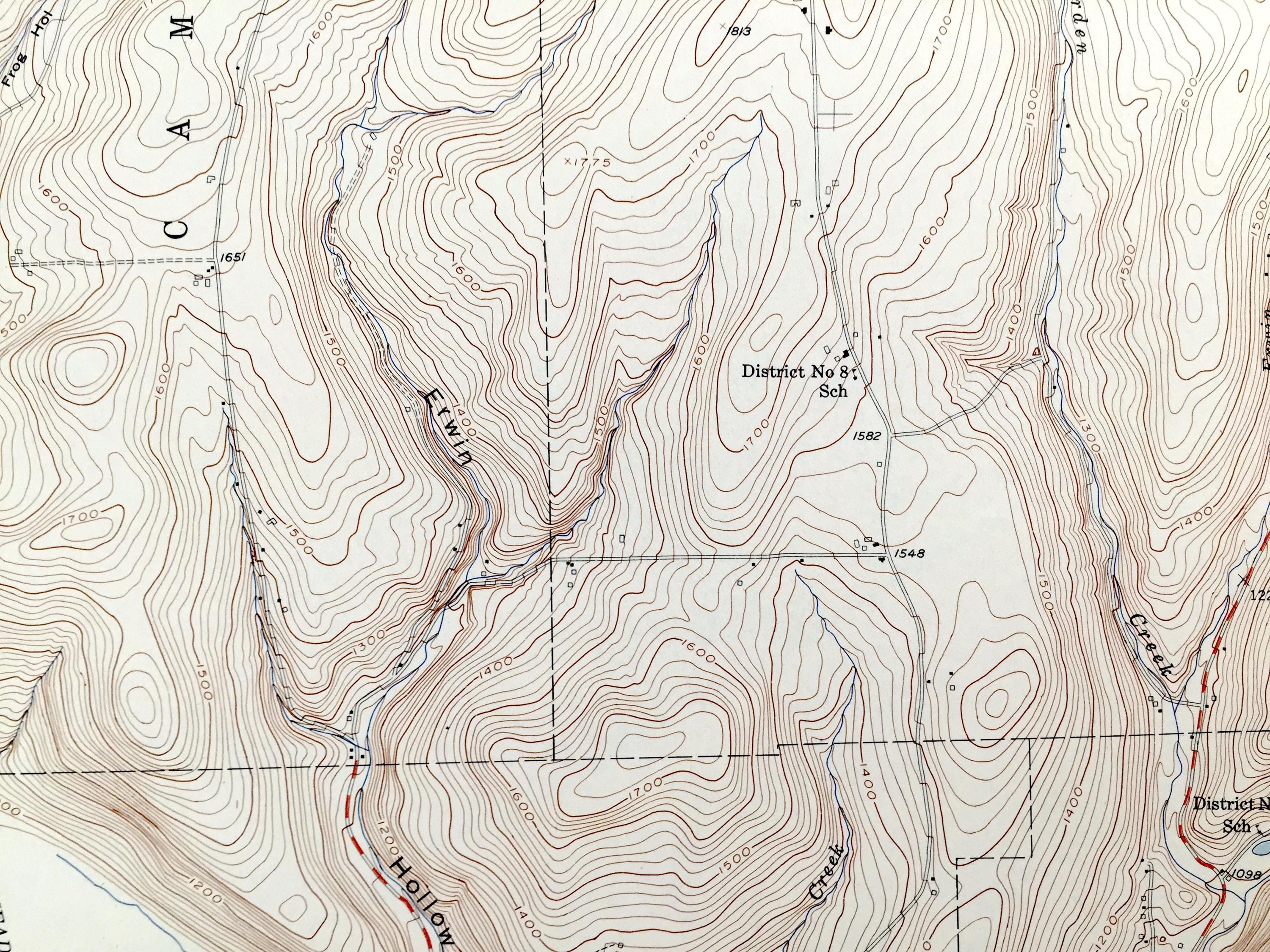 Antique Corning, New York 1953 US Geological Survey Topographic Map ...
