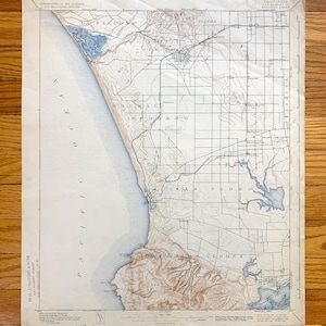 Antike Redondo Beach, Kalifornien 1896 US Geologische Übersicht Topographische Karte - Los Angeles County, San Pedro, Torrance, Hermosa, Clifton, CA