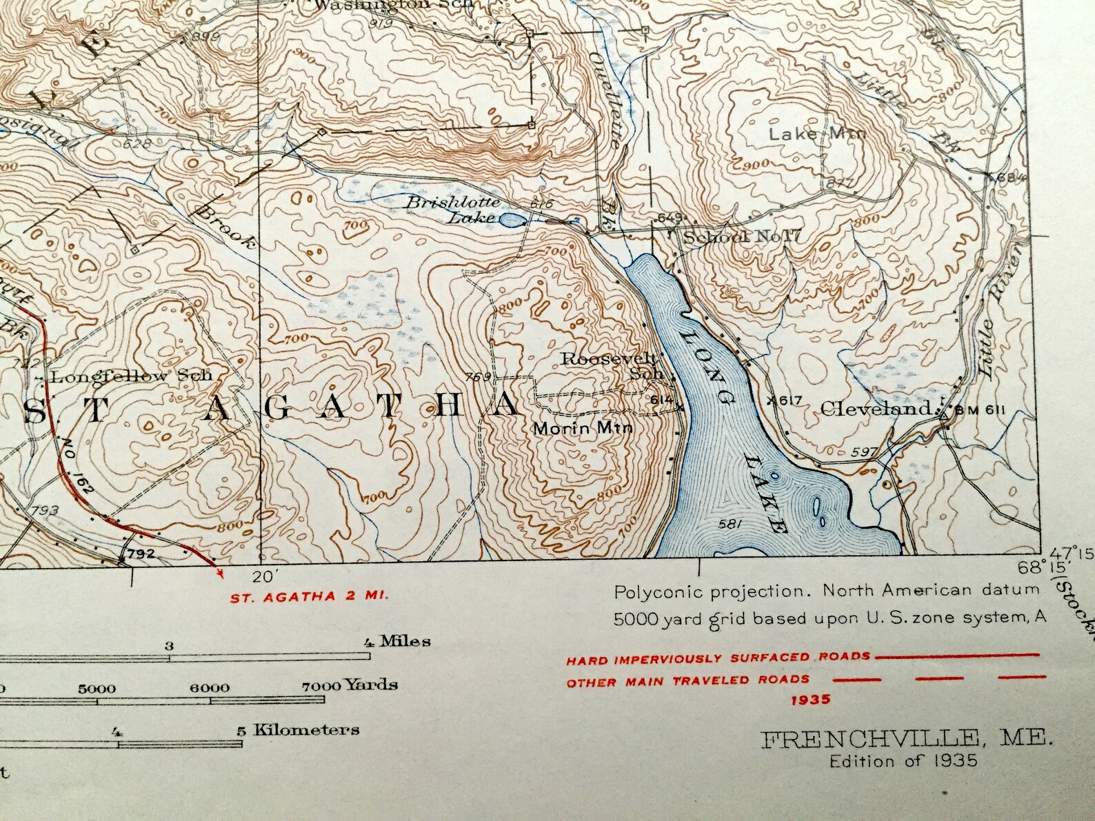 Antique Frenchville Maine 1935 US Geological Survey Etsy UK